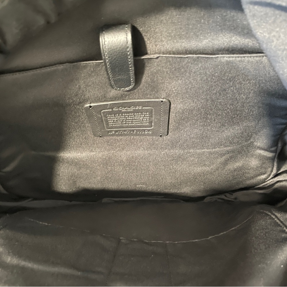 COACH Men’s Charles Plaid LEATHER BACKPACK Like New - Picture 8 of 13